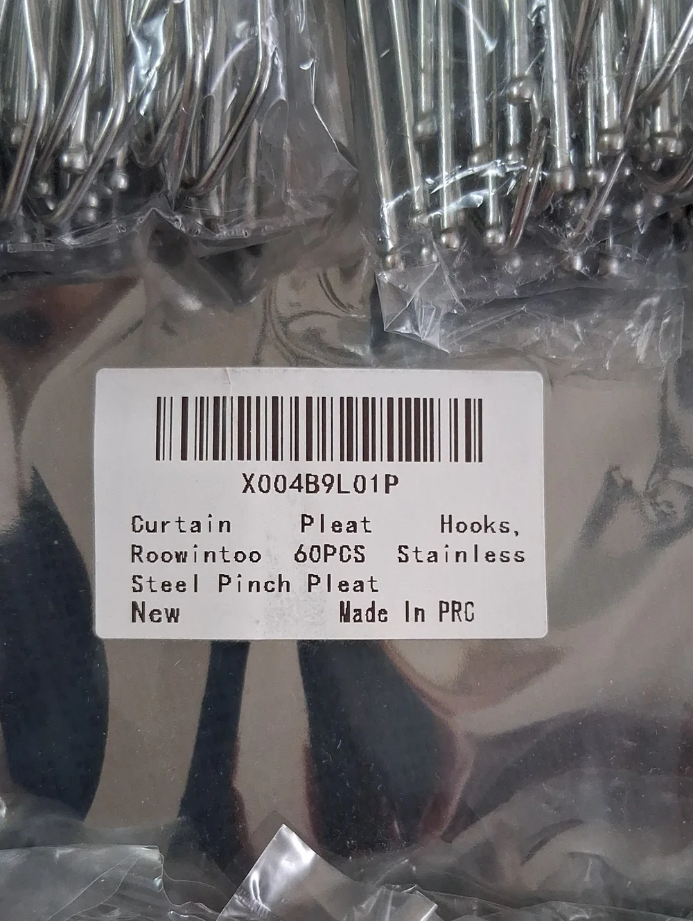 Stainless Steel Pinch Pleat Drapery Hooks (60pcs)